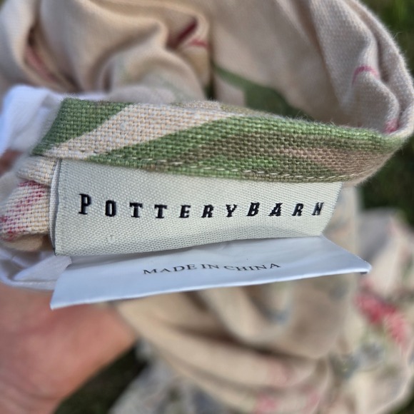 Pottery Barn Marla Duvet King Linen Blend Red Floral Roses Peony Iris Pink - Picture 15 of 16